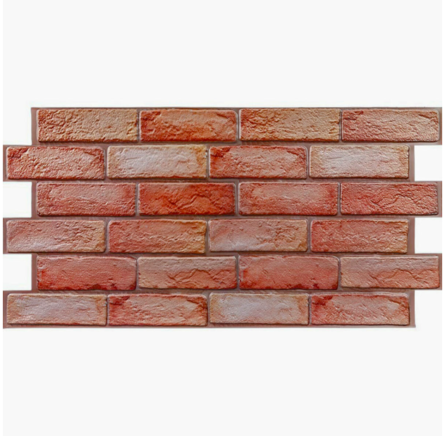 Пластикові панелі ПВХ на стіну 960х480х4мм, листові декоративні панелі під коричнево-рожеву цеглу (1102)