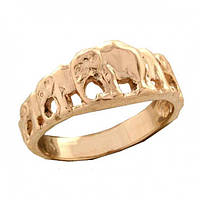 Мужское золотое кольцо слоны