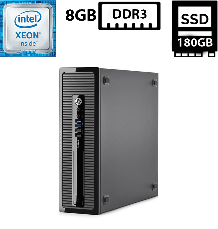 Комп'ютер HP ProDesk 400 G1 SFF/Xeon E3-1225 v3 3.20GHz/8GB DDR3/SSD 180GB/Intel HD Graphics P4600/P4700 Б/В