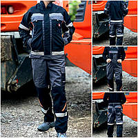Спецодежда костюм мужской рабочий куртка и полукомбинезон, защитный комплект роба повседневная, спецовка