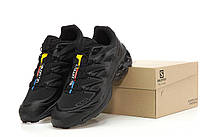 Мужские кроссовки Salomon XT-6 Adv Dover Black (черные) стильные текстильные спортивные кроссы Y14561