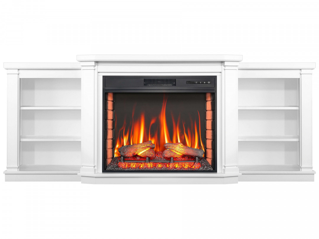 Декоративний електричний камін з порталом, камінокомплект з обігрівом ArtiFlame Parliament AF28S Білий