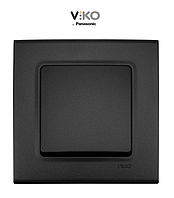 Вимикач одноклавішний Viko Linnera Life без підсвітки чорна ніч