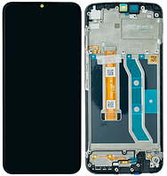 Дисплей Realme C25Y RMX3269 + сенсор чорний з рамою | модуль
