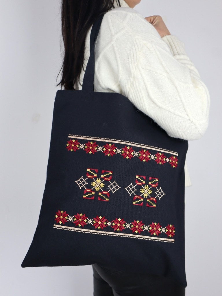 Сумка Шоппер з вишивкою Етно червоний, еко сумка для покупок, шопер, сумка з вишиванкою, сумка для покупок вишита, фото 1