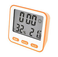Кімнатний термометр з гігрометром VST 854 (температура, вологість, календар, будильник), фото 2