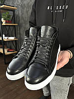 Шкіряні чоловічі зимові кросівки з високою білою підошвою Niagara_brand 6313, фото 7