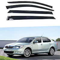 Дефлекторы окон, ветровики на Skoda Octavia II А5 седан 2004-2013 (скотч) AV-Tuning