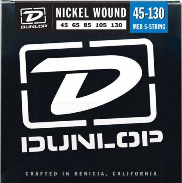 Струни для бас-гітари Dunlop DBN45130 Nickel Plated Steel Bass 5 Strings Medium 45/130, фото 1