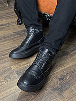 Чоловіче чорне шкіряне тепле взуття Niagara_brand 8833, фото 10