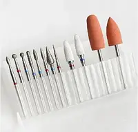 Фрези для манікюру набір насадок до фрезера 12 шт Фрези для манікюру манікюрні фрези насадки