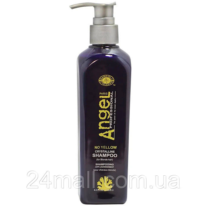 Шампунь для нейтралізації жовтизни Angel Professional No Yellow Shampoo For Blonde Hair 1000 мл