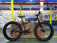 Велосипед горный Crosser Fat Bike колеса 26", рама 16", чёрно-синий