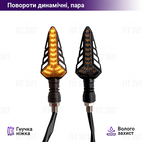 Поворотники на мотоцикл, мопед, скутер, електровелосипед LED динамічні ...