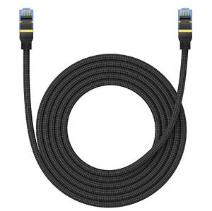 Патч-корд Baseus High Speed CAT7 10Gigabit Ethernet Cable (Braided Cable) 3m Cluster Black, фото 1
