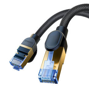 Патч-корд Baseus High Speed CAT7 10Gigabit Ethernet Cable (Braided Cable) 3m Cluster Black, фото 3