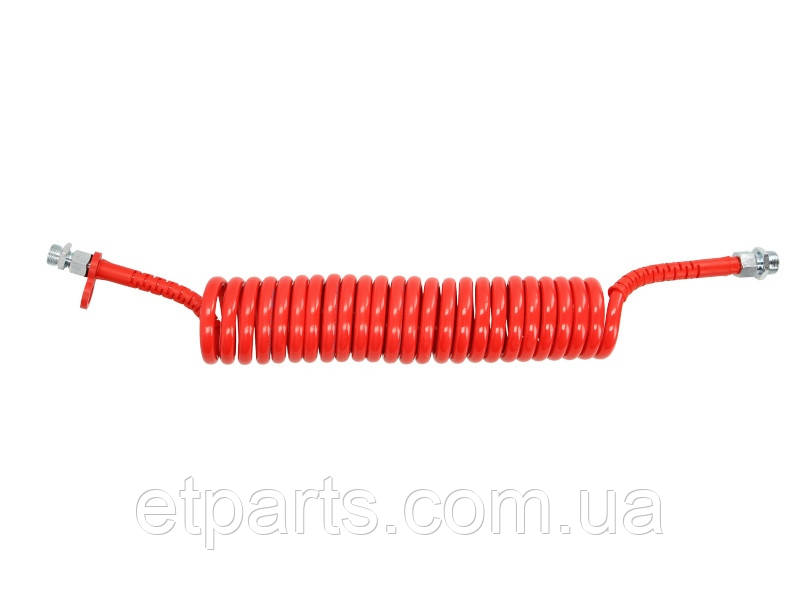 Шланг пневматичний спіральний М22 червоний (силікон)