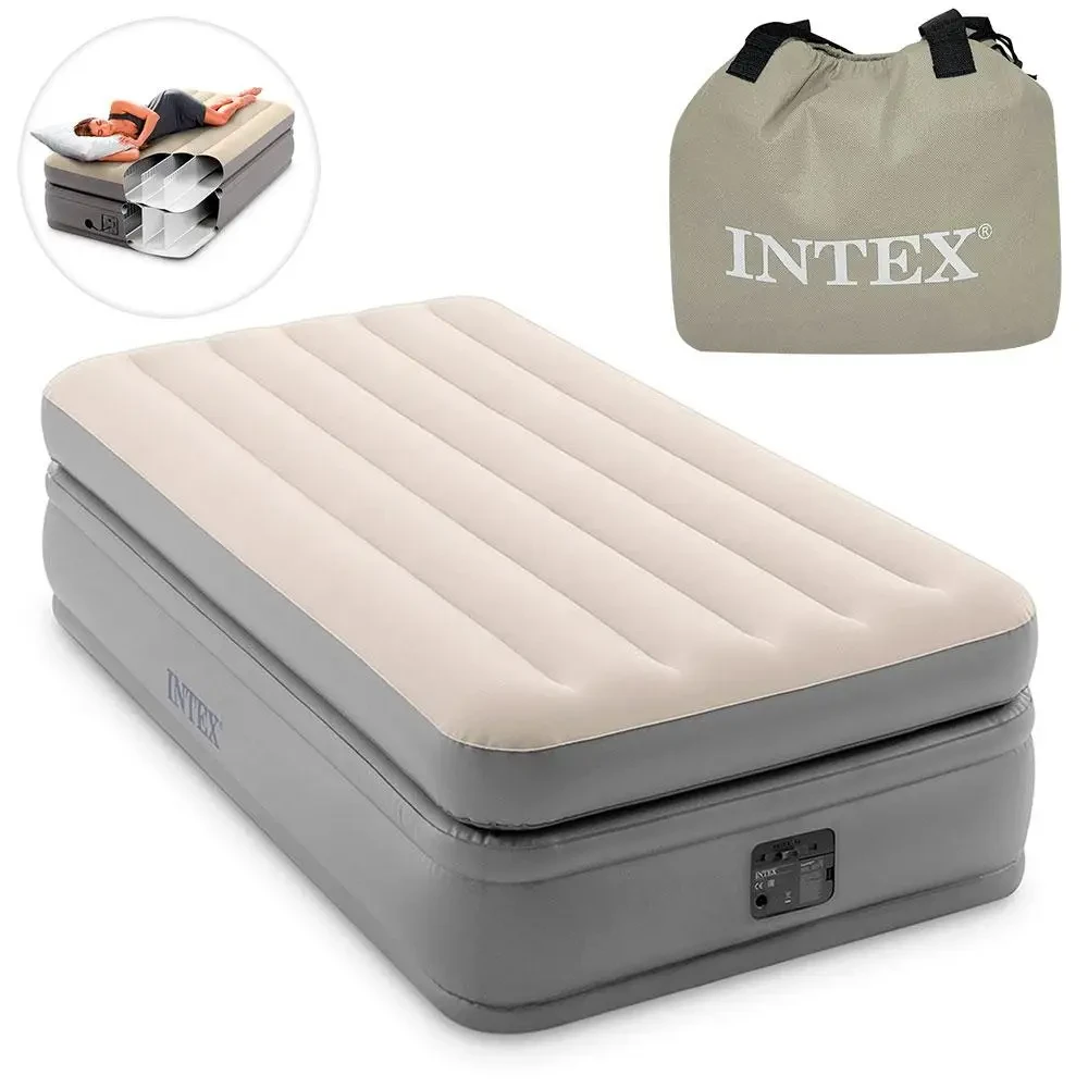 Односпальне надувне ліжко 99х191х51 см матрац Dura-Beam Plus Intex 64162 NP з електронасосом