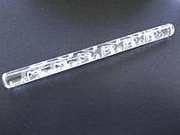 Скалка кондитерская текстурная прозрачная с узором Стопы акриловая для мастики L 30 cm D 2,5 cm VarioMarket