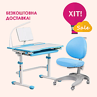 Комплект растущая парта Cubby Fressia Blue + детское кресло FunDesk Cielo Blue