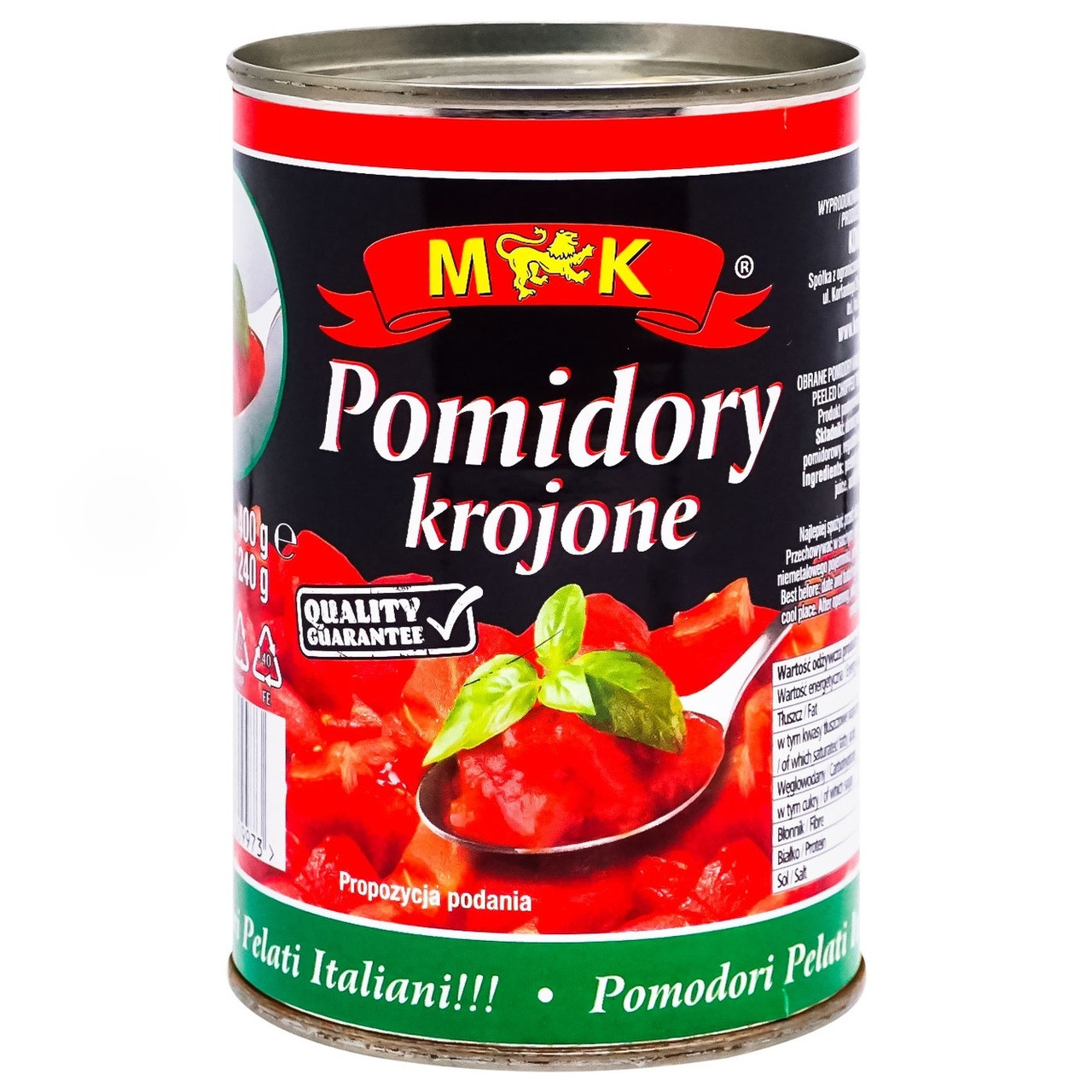 Помідори консервовані нарізані у власному соку Pomidory Krojone M&K 400г Польща