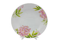 Тарелка мелкая закусочная керамическая цветная с рисунком Гортензия обеденная для вторых блюд 23cm VarioMarket