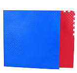 Гіпоалергенні спортивні покриття EVA "Татамі" 1000х1000х26мм синій/червоний Плетінка Anti-Slide 100 кг/м3, фото 2