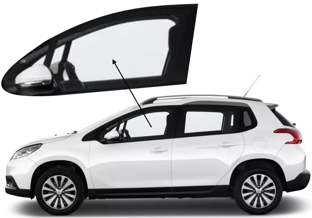 Бічне скло Peugeot 2008 2013-2019 передніх дверей ліве, фото 1