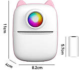 Портативний міні принтер Bluetooth для смартфона Mini Printer X2 Блакитний, фото 5