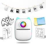 Портативний міні принтер Bluetooth для смартфона Mini Printer X2 Блакитний, фото 6