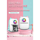 Портативний міні принтер Bluetooth для смартфона Mini Printer X2 Блакитний, фото 7