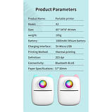 Портативний міні принтер Bluetooth для смартфона Mini Printer X2 Блакитний, фото 8