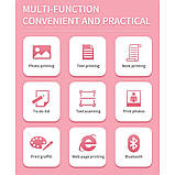 Портативний міні принтер Bluetooth для смартфона Mini Printer X2 Блакитний, фото 7