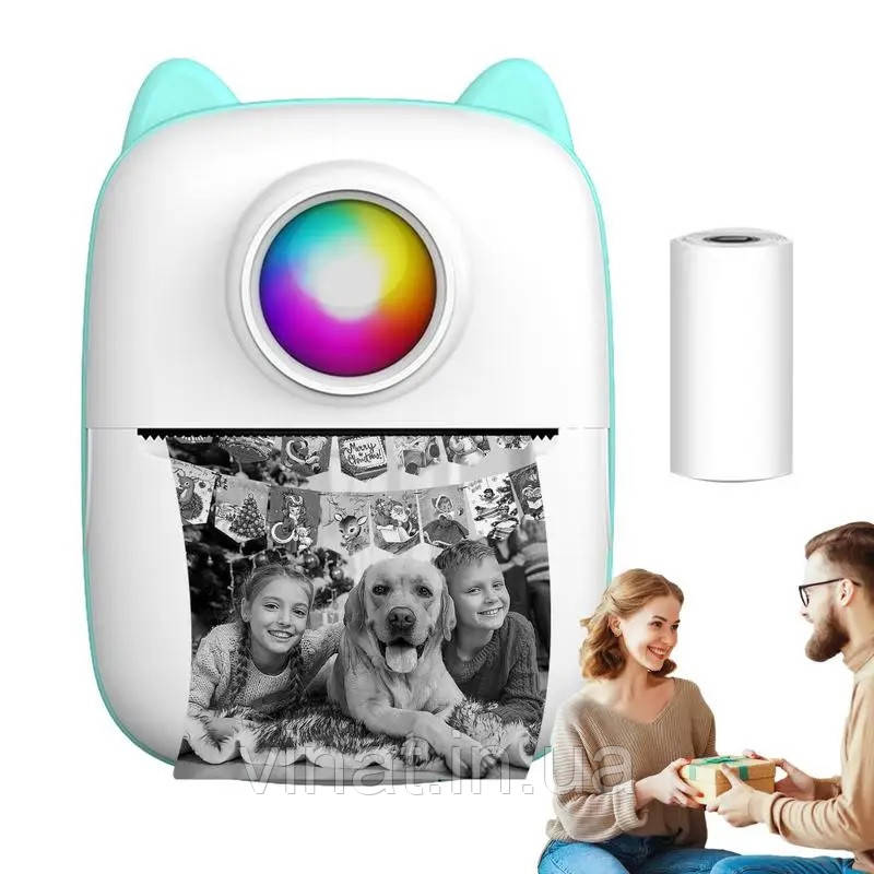 Портативний міні принтер Bluetooth для смартфона Mini Printer X2 Блакитний