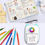 Портативний міні принтер Bluetooth для смартфона Mini Printer X2 Блакитний, фото 3