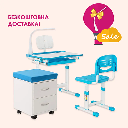 Комплект дитячих меблів FunDesk Bellissima Pink + FunDesk SS15W Pink, фото 1