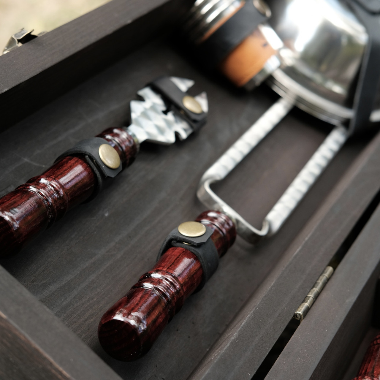 Подарочный набор шампуров 6 шт ручной работы в деревянном кейсе, подарок мужу, мужчине, шефу OSK-4 - фото 2 - id-p2108420331