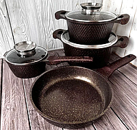 Набор посуды для индукционных плит, посуда гранитная для индукционной плиты с антипригарным покрытием