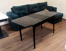 Стіл розкладний з масиву ясена   Фієста 1100 Мікс меблі, колір чорний/мрамор чорний, фото 2
