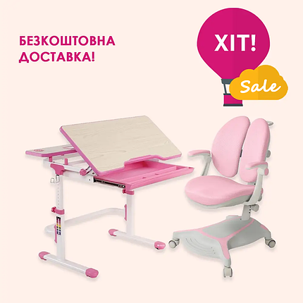 Комплект меблів FunDesk Lavoro L Pink + Cubby Bunias Pink, фото 1