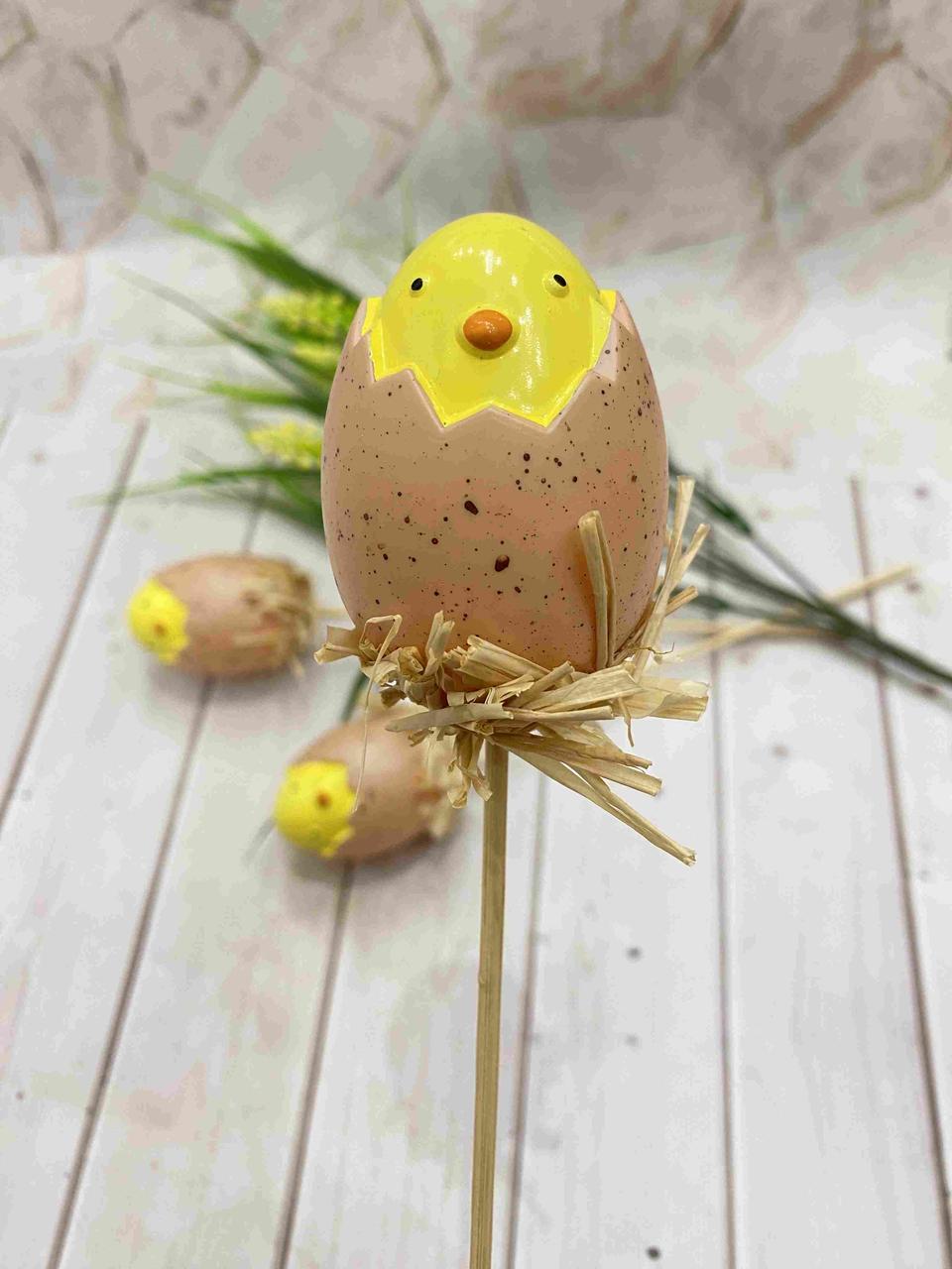 Яйце-топер пластикове декоративне 25 см. Колір жовтий, фото 1