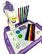 Дитячий столик проектор для малювання Єдиноріг Unicorn з проектором, 24 слайди та фломастери (Фіолетовий), фото 8