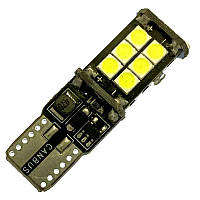 Лампа автомобильная светодиодная 12V T10 (W5W) 15SMD 3030 PCB обманка БЕЛЫЙ