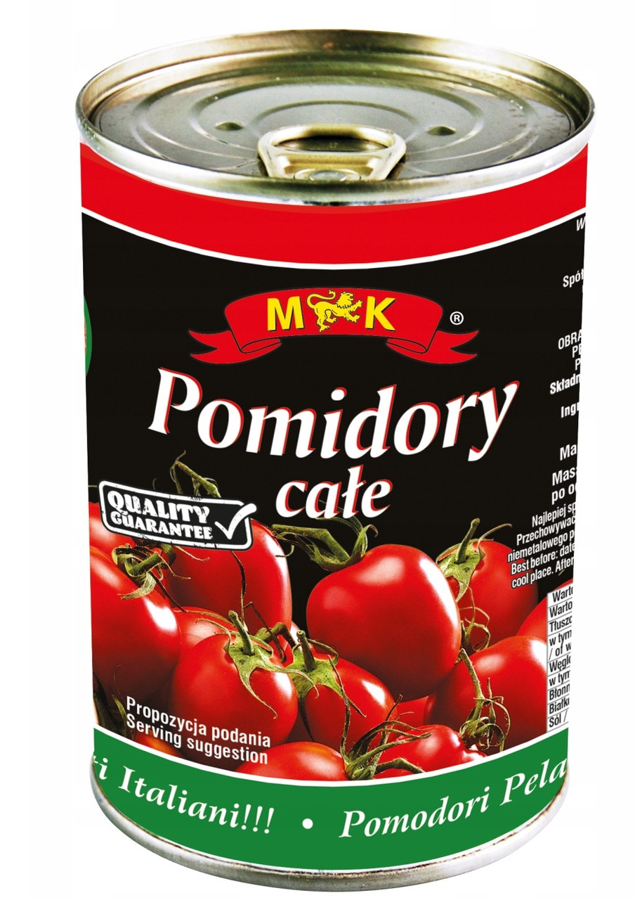 Помідори консервовані цілі в власному соці Pomidory Cale M&K  400 г Польща