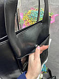 Чорна — рептилія - формат А4 - елегантна, стильна та оригінальна сумка на блискавці (0506-2), фото 3