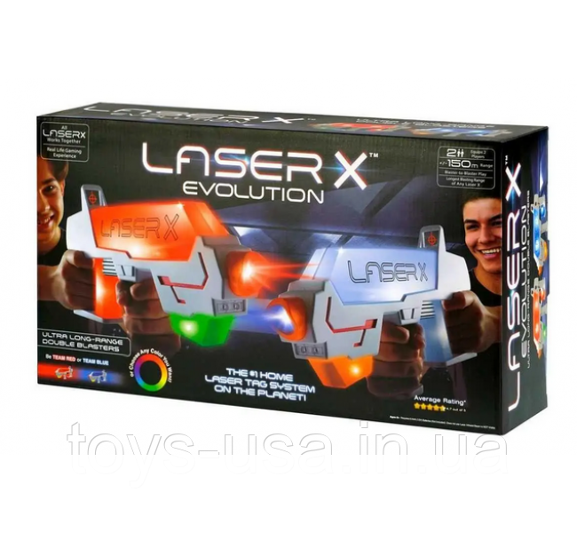 Ігровий набір для лазерних боїв для двох гравців Lazer X Evolution Long Range Laser Tag, фото 1