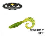 Силікон Bait Breath Curly Grub 4.5" (8шт) (Ur200 Chartreuse)