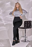 Жіночі зручні чорні штани лосини зі стразами великих розмірів 48 - 58