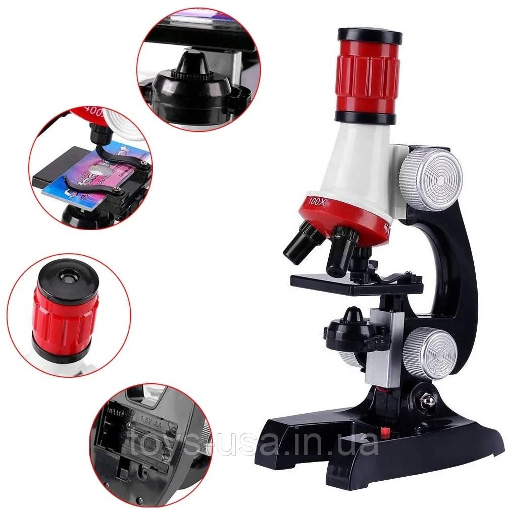 Микроскоп детский с подсветкой "Science microscope" арт. С 2121 - фото 4 - id-p2108417602