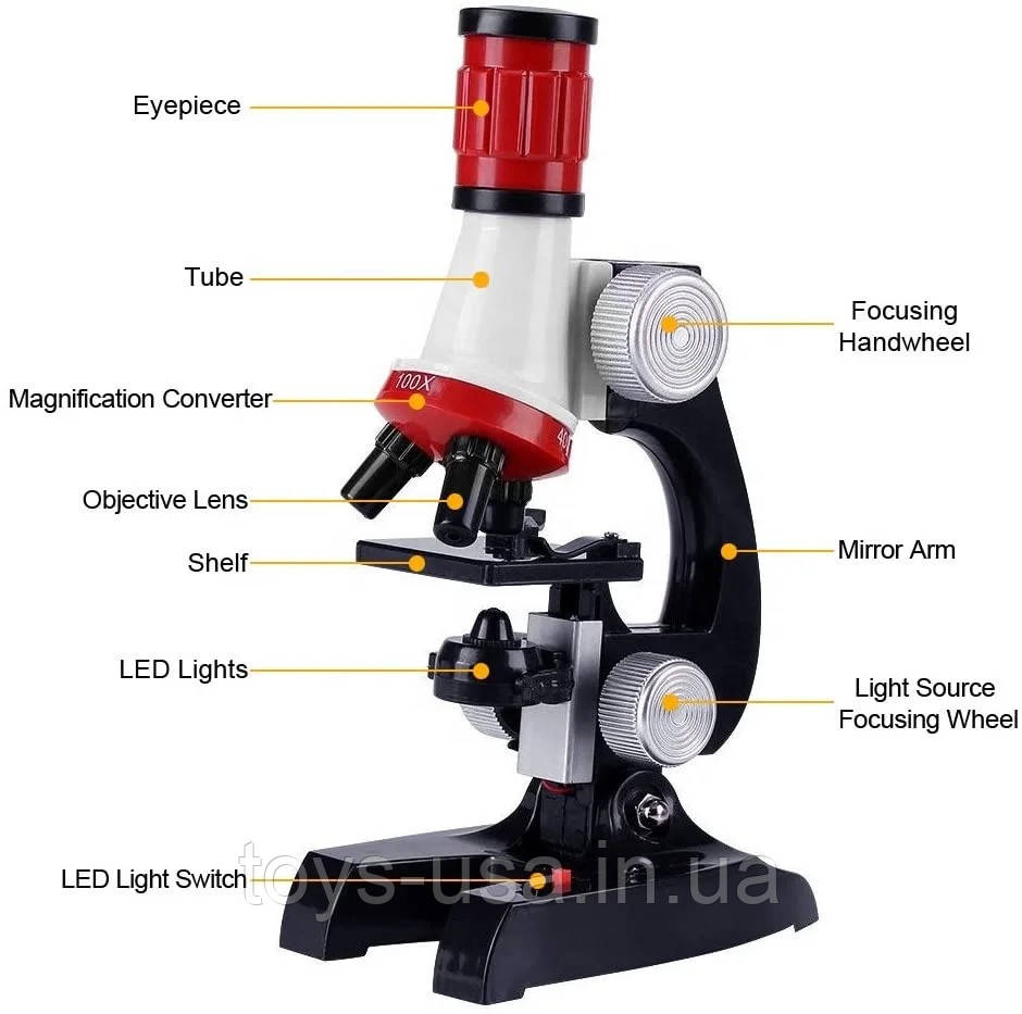 Микроскоп детский с подсветкой "Science microscope" арт. С 2121 - фото 5 - id-p2108417602